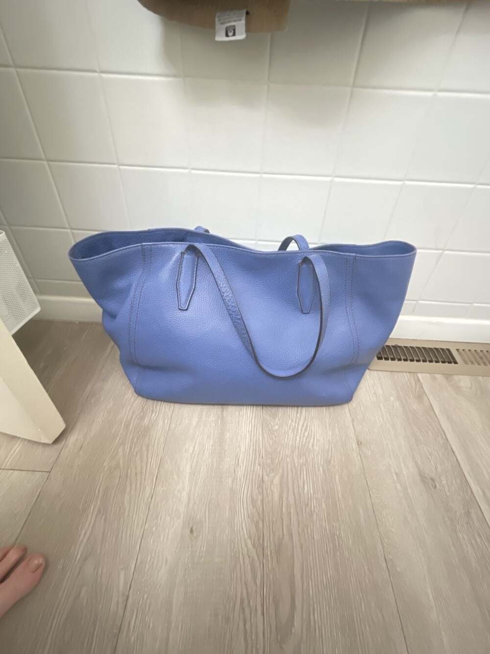 Gianni Chiarini Blue Pebbled Leather Tote Bag